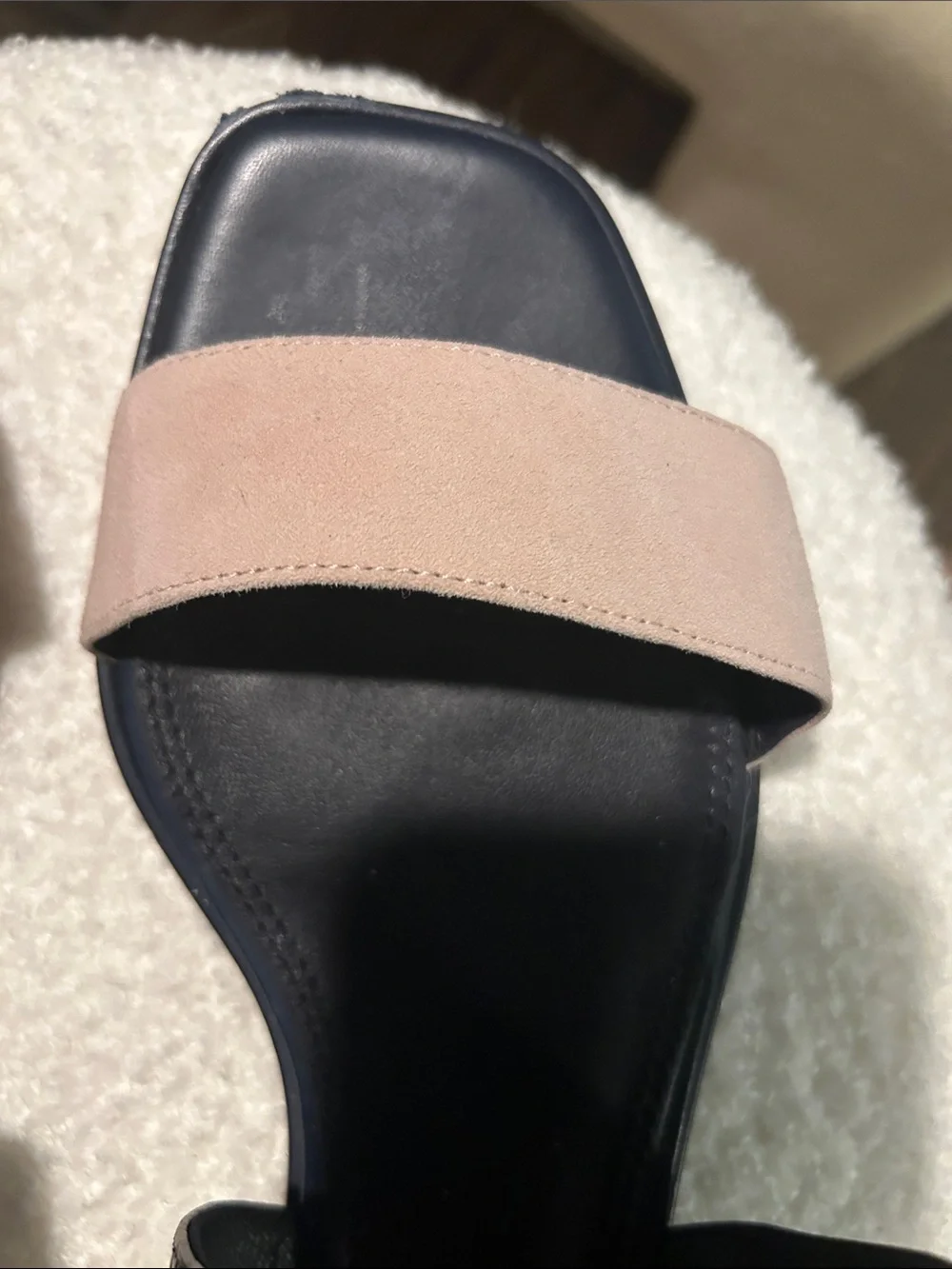 Tory Burch Blush Suede & Dark Brown Croc-Embossed Sandals